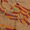Sanskriti Vintage Sarees Indian Brown Pure Crepe Silk Printed Sari Craft Sustainable Fabric