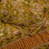 Sanskriti Vintage Sarees Indian Green Pure Crepe Silk Printed Sari Craft Sustainable Fabric