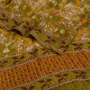 Sanskriti Vintage Sarees Indian Green Pure Crepe Silk Printed Sari Craft Sustainable Fabric