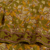 Sanskriti Vintage Sarees Indian Green Pure Crepe Silk Printed Sari Craft Sustainable Fabric