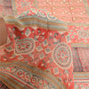 Sanskriti Vintage Sarees Indian Red Pure Crepe Silk Printed Sari Craft Sustainable Fabric