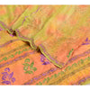 Sanskriti Vintage Sarees Hand Beaded Kantha Pure Crepe Silk Printed Sari Sustainable Fabric