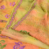 Sanskriti Vintage Sarees Hand Beaded Kantha Pure Crepe Silk Printed Sari Sustainable Fabric