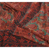 Sanskriti Vintage Sarees Red 100% Pure Crepe Silk Printed Sari Soft Craft Sustainable Fabric