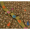 Sanskriti Vintage Sarees Green Embroidered Pure Crepe Silk Printed Sari Sustainable Fabric