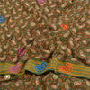 Sanskriti Vintage Sarees Green Embroidered Pure Crepe Silk Printed Sari Sustainable Fabric