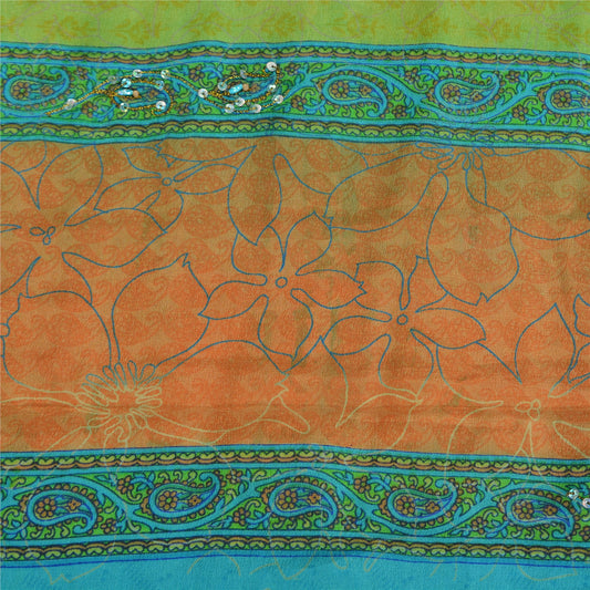 Sanskriti Vintage Multicolor Sarees Pure Crepe Silk Printed Sari Craft Sustainable Fabric