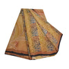 Sanskriti Vintage Sarees Pure Crepe Silk Print Embroidered Sari 5yd Craft Sustainable Fabric
