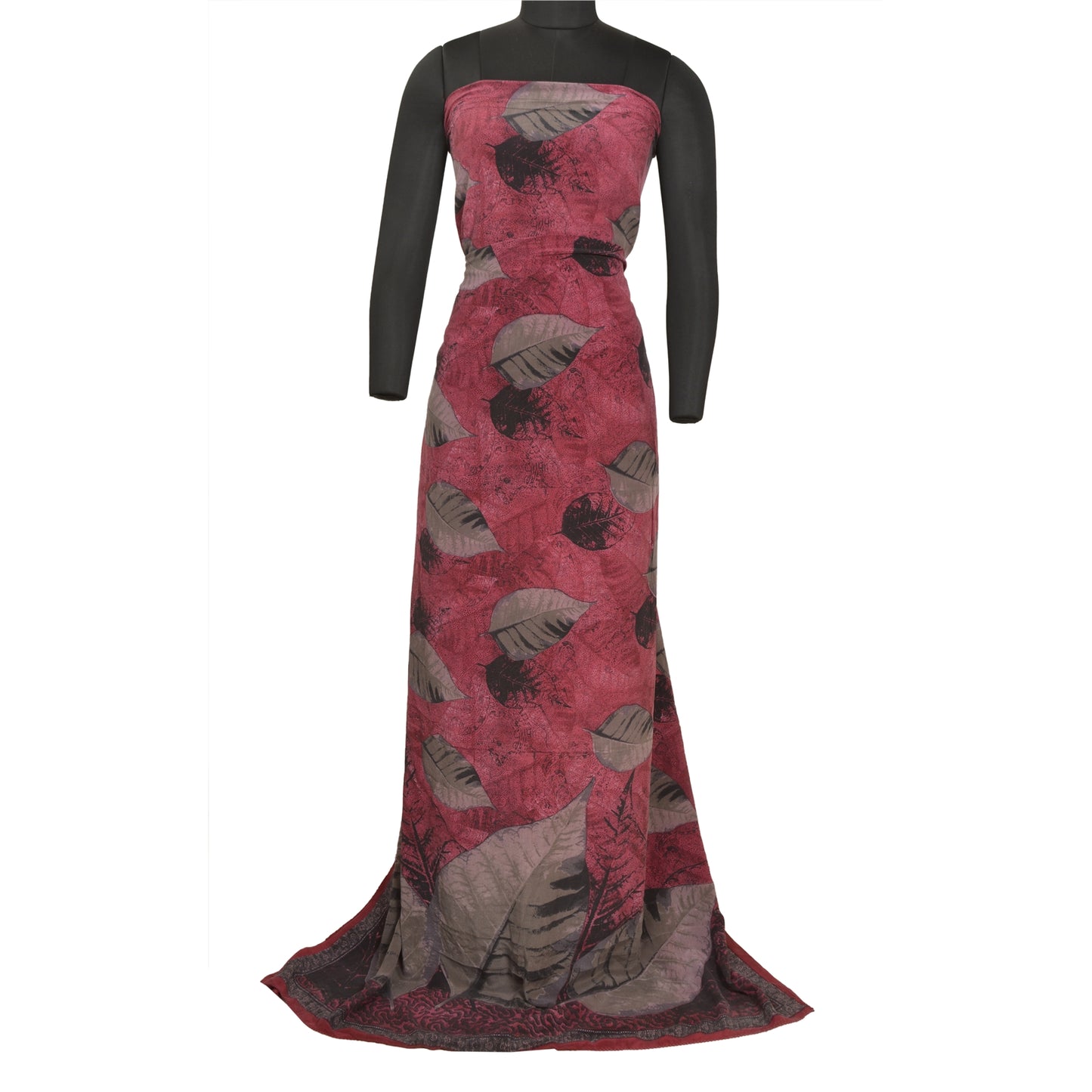 Sanskriti Vintage Sarees Purple 100% Pure Crepe Silk Printed Sari Craft Sustainable Fabric