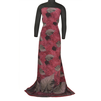 Sanskriti Vintage Sarees Purple 100% Pure Crepe Silk Printed Sari Craft Sustainable Fabric