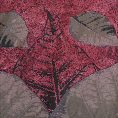 Sanskriti Vintage Sarees Purple 100% Pure Crepe Silk Printed Sari Craft Sustainable Fabric