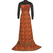 Load image into Gallery viewer, Sanskriti Vintage Sarees Red Hand Beaded Pure Crepe Silk Print Sari Craft Fabric
