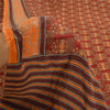 Sanskriti Vintage Sarees Red/Orange Pure Crepe Silk Printed Sari Craft Sustainable Fabric