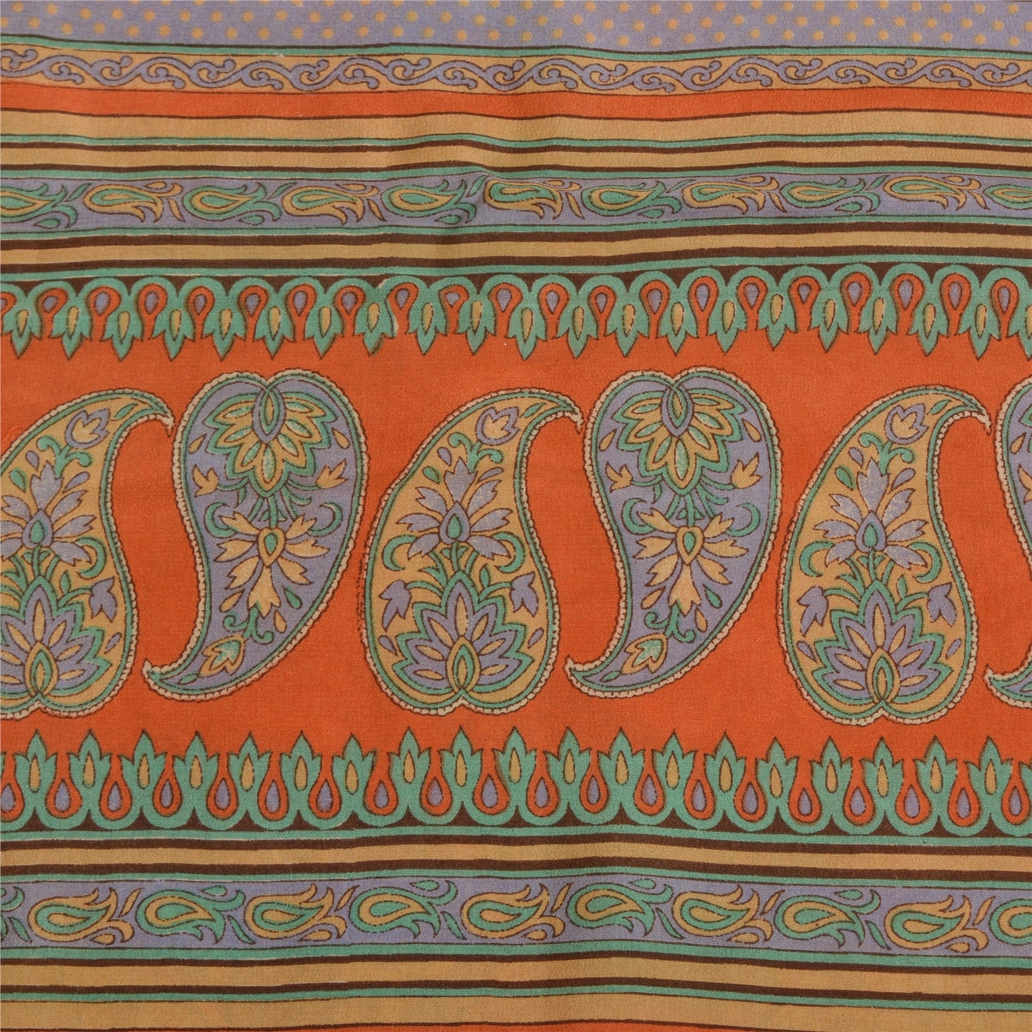 Sanskriti Vintage Sarees Multi Pure Crepe Silk Printed Sari Soft Craft Sustainable Fabric