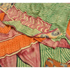 Sanskriti Vintage Sarees Green 100% Pure Crepe Silk Printed Sari Craft Sustainable Fabric