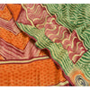 Sanskriti Vintage Sarees Green 100% Pure Crepe Silk Printed Sari Craft Sustainable Fabric