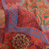 Sanskriti Vintage Sarees Indian Red Pure Crepe Silk Printed Sari Craft Sustainable Fabric