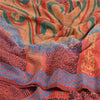 Sanskriti Vintage Sarees Indian Red Pure Crepe Silk Printed Sari Craft Sustainable Fabric