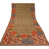 Sanskriti Vintage Sarees Multi Pure Crepe Silk Embroidered Printed Sari Sustainable Fabric