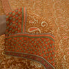 Sanskriti Vintage Sarees Indian Brown Pure Crepe Silk Printed Sari Craft Sustainable Fabric