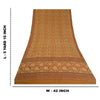 Sanskriti Vintage Sarees Indian Brown Pure Crepe Silk Printed Sari Craft Sustainable Fabric