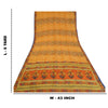 Sanskriti Vintage Sarees Saffron Indian Pure Crepe Silk Print Sari Craft Sustainable Fabric