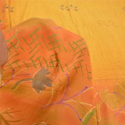 Sanskriti Vintage Sarees Indian Multi Pure Crepe Silk Printed Sari Craft Sustainable Fabric