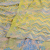 Sanskriti Vintage Sarees Green/Blue Pure Crepe Silk Printed Sari Craft Sustainable Fabric