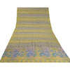Sanskriti Vintage Sarees Green/Blue Pure Crepe Silk Printed Sari Craft Sustainable Fabric