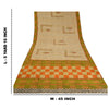 Sanskriti Vintage Sarees Pale-Cream Printed Pure Crepe Silk Sari Craft Sustainable Fabric