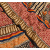 Sanskriti Vintage Sarees Hand Beaded Pure Crepe Silk Printed Sari Craft Sustainable Fabric
