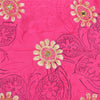 Sanskriti Vintage Sarees Pink Embroidery Print Pure Crepe Silk Sari Craft Sustainable Fabric