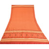 Sanskriti Vintage Sarees Indian Peach Pure Crepe Silk Printed Sari Craft Sustainable Fabric