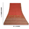 Sanskriti Vintage Sarees Red/Brown Pure Crepe Silk Printed Sari 5yd Craft Sustainable Fabric
