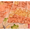 Sanskriti Vintage Sarees Indian Peach Pure Crepe Silk Printed Sari Craft Sustainable Fabric