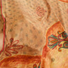 Sanskriti Vintage Sarees Brown 100% Pure Crepe Silk Printed Sari Craft Sustainable Fabric