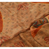 Sanskriti Vintage Sarees Brown 100% Pure Crepe Silk Printed Sari Craft Sustainable Fabric