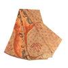 Sanskriti Vintage Sarees Brown 100% Pure Crepe Silk Printed Sari Craft Sustainable Fabric
