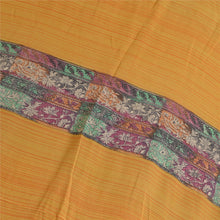 Load image into Gallery viewer, Sanskriti Vintage Sarees Mustard 100% Pure Crepe Silk Printed Sari Craft Fabric
