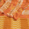 Sanskriti Vintage Sarees Indian Orange Pure Crepe Silk Printed Sari Craft Sustainable Fabric