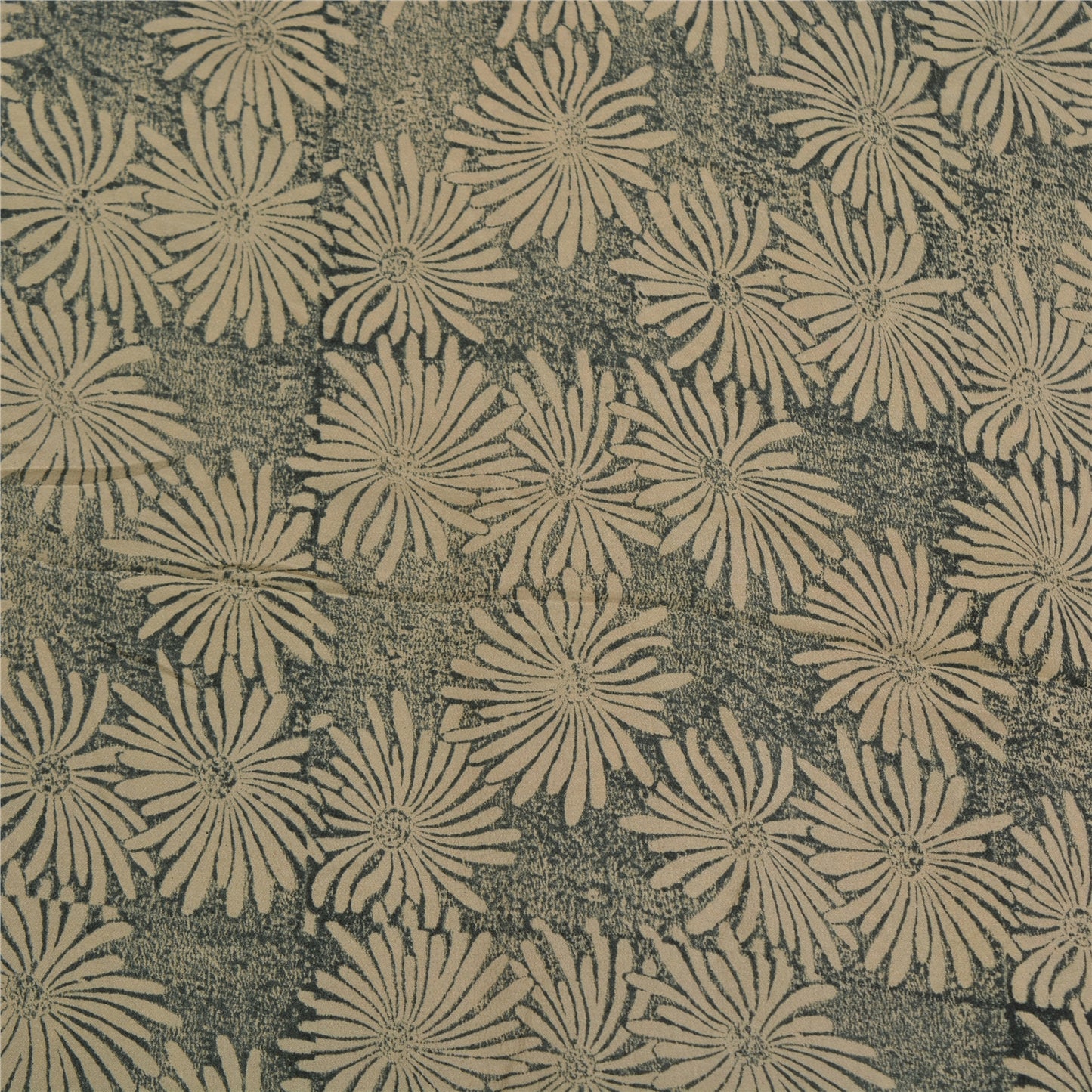 Sanskriti Vintage Sarees Indian Green Printed Pure Crepe Silk Sari Craft Sustainable Fabric