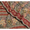 Sanskriti Vintage Sarees Hand Beaded Printed Pure Crepe Silk Sari Craft Sustainable Fabric