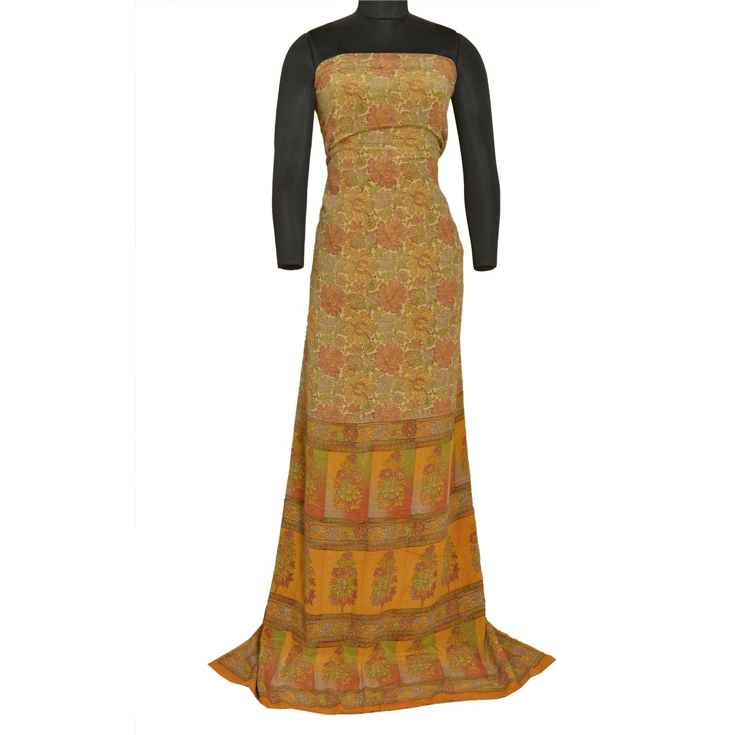 Sanskriti Vintage Sarees Indian Multi Pure Crepe Silk Printed Sari Craft Sustainable Fabric