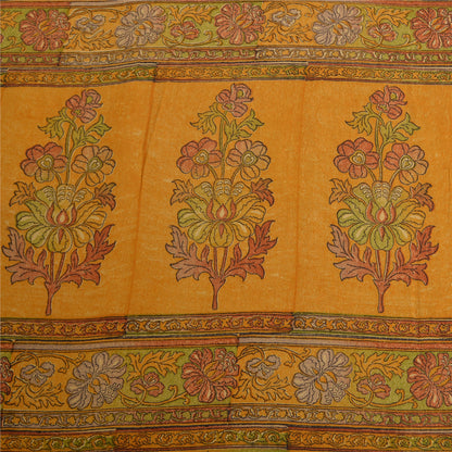 Sanskriti Vintage Sarees Indian Multi Pure Crepe Silk Printed Sari Craft Sustainable Fabric