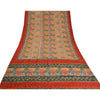 Sanskriti Vintage Sarees Multi Pure Crepe Silk Sparkle Printed Sari Craft Sustainable Fabric