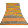 Sanskriti Vintage Sarees Indian Multi Pure Crepe Silk Printed Sari Craft Sustainable Fabric