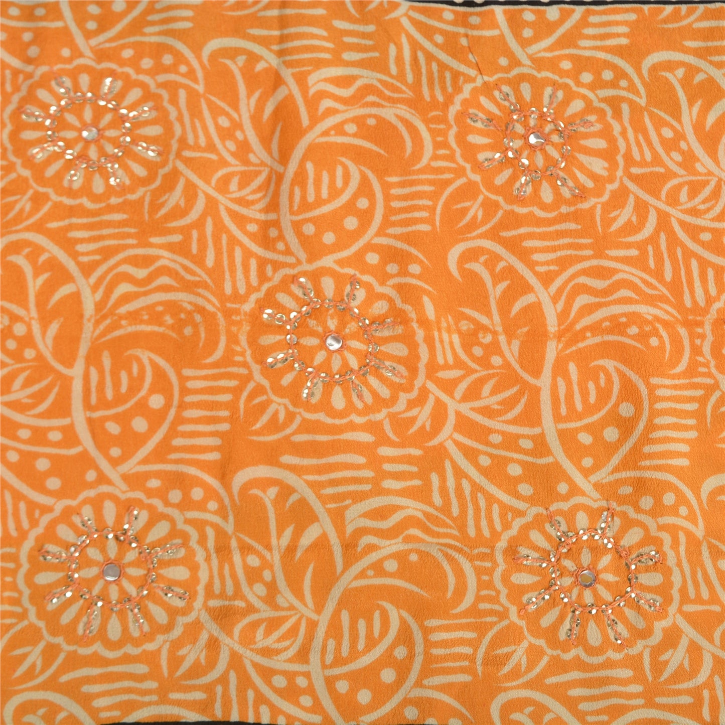 Sanskriti Vintage Sarees Indian Multi Pure Crepe Silk Printed Sari Craft Sustainable Fabric