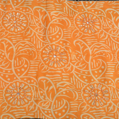 Sanskriti Vintage Sarees Indian Multi Pure Crepe Silk Printed Sari Craft Sustainable Fabric