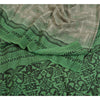 Sanskriti Vintage Sarees Gray/Green Pure Crepe Silk Printed Sari Craft Sustainable Fabric
