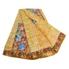 Sanskriti Vintage Sarees Indian Multi Pure Crepe Silk Printed Sari Craft Sustainable Fabric